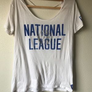 Pink Chicago Cubs open back tee